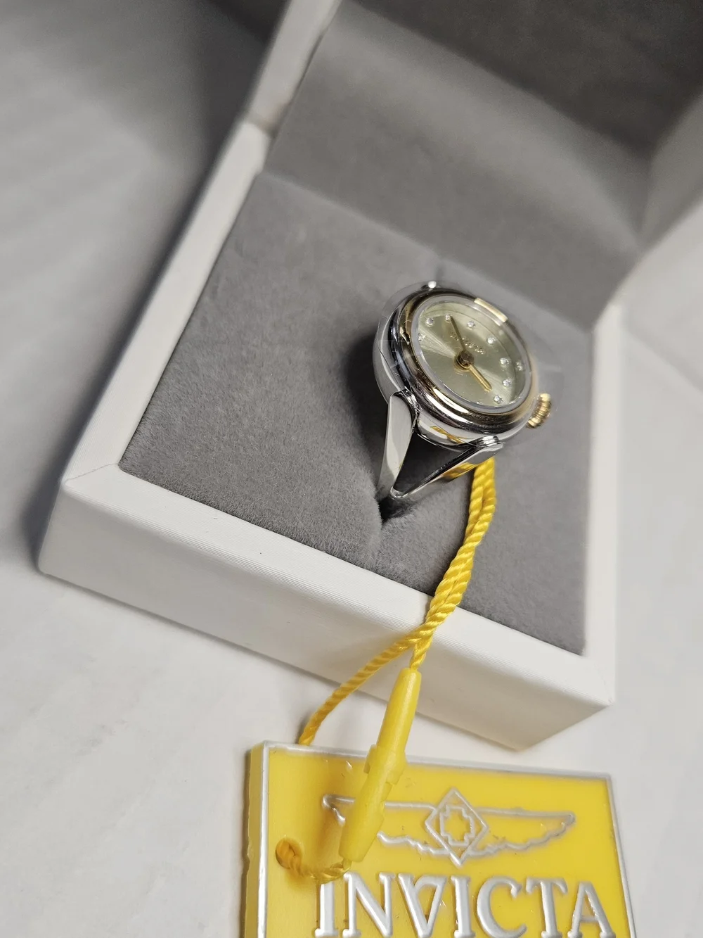 Invicta Women's Silver and Gold Accent Ring Watch 48576